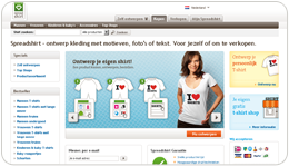 Screenshot Spreadshirt.nl